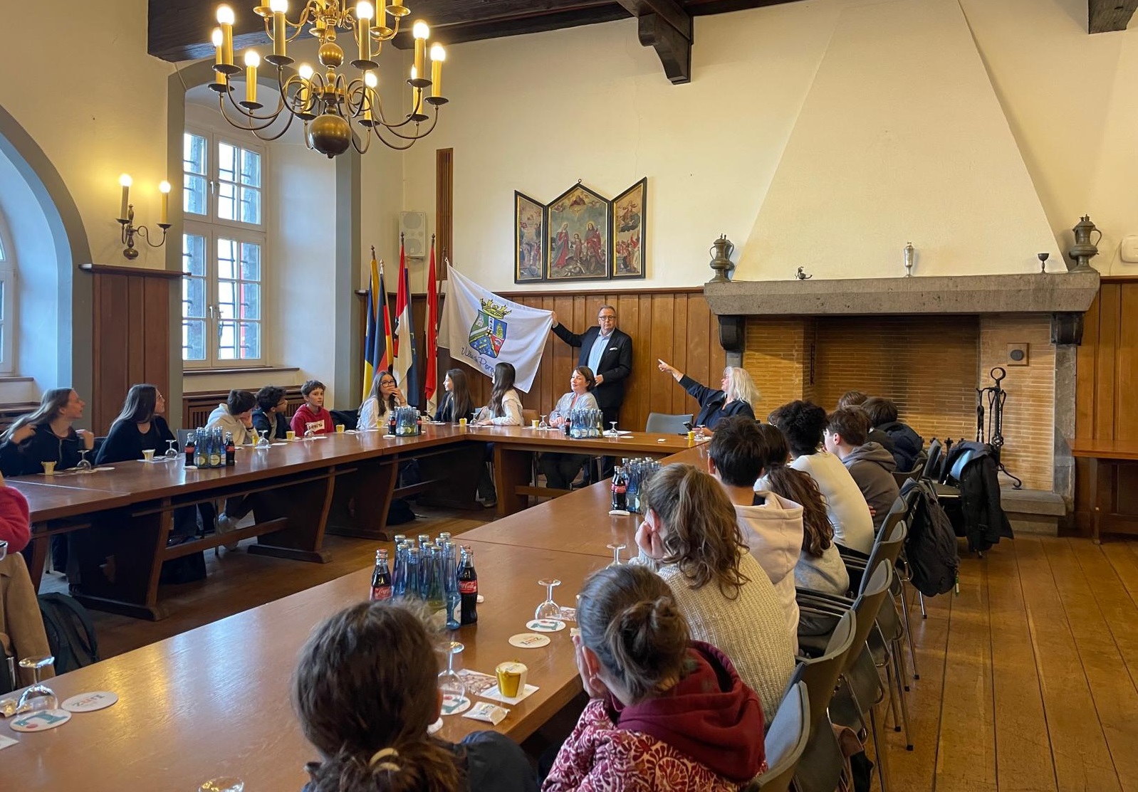 Empfang der Austauschsch�ler. (Foto: Andrea Hermelingmeier)