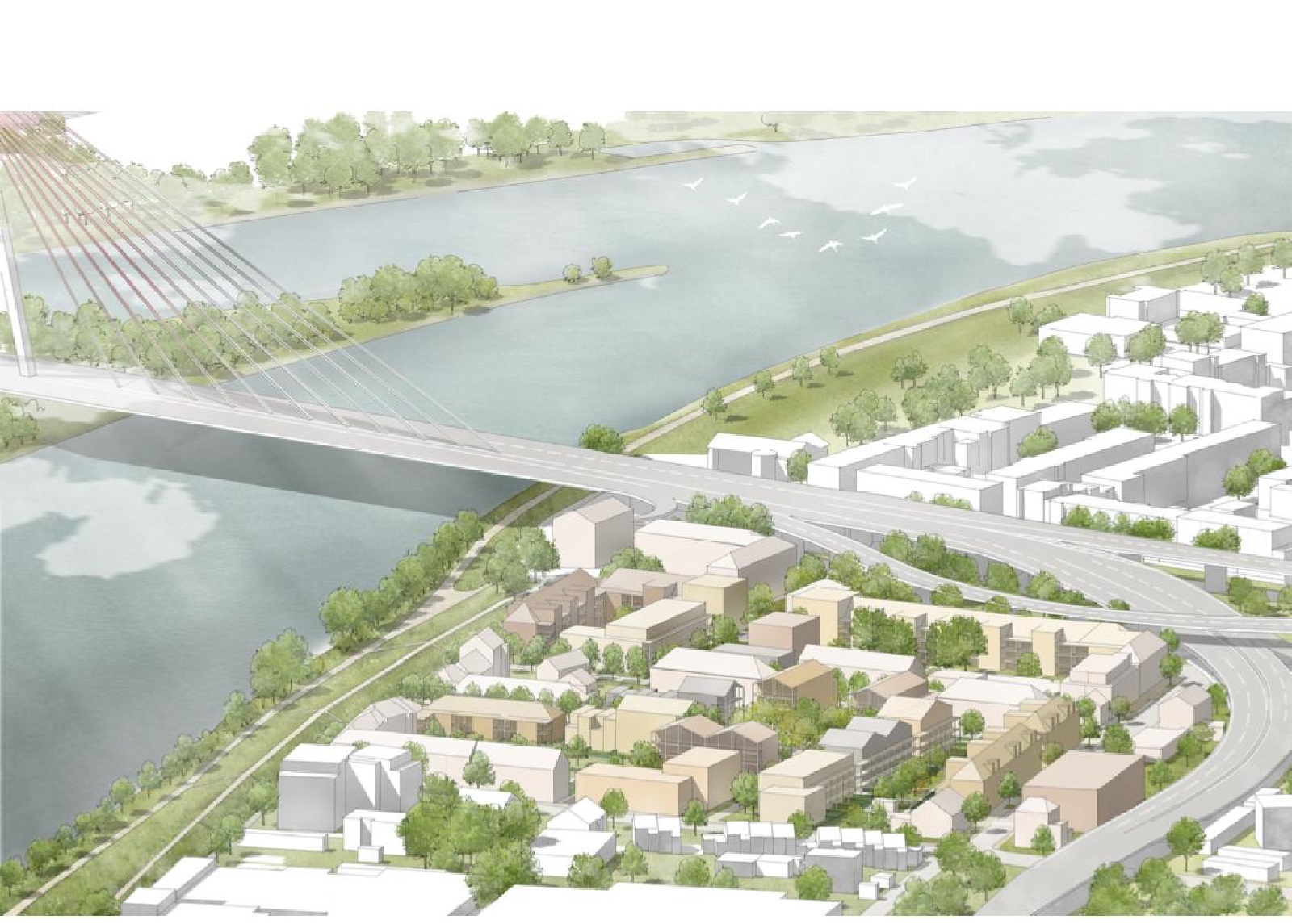 Planskizze des Werthviertels, das die Gemeindliche Siedlungsgesellschaft (GSG) in der s�d�stlichen Innenstadt entwickelt. (Quelle: Stadtverwaltung Neuwied)