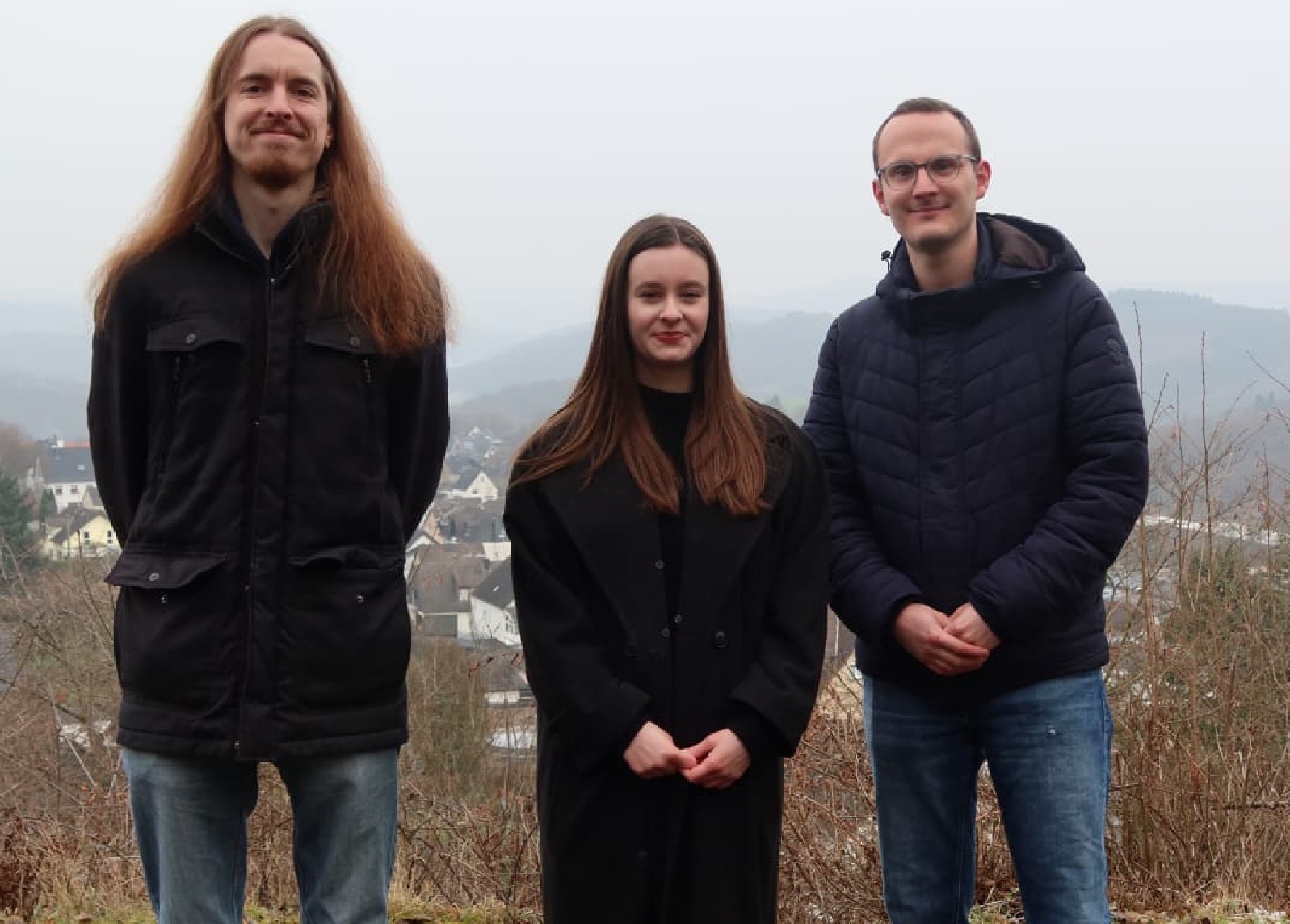 V.l.: Gunnar Mues (Schriftf�hrer), Alina M�nz (Sprecherin), Thorben Thieme (Sprecher). (Foto: Carlotta Sch�fer)