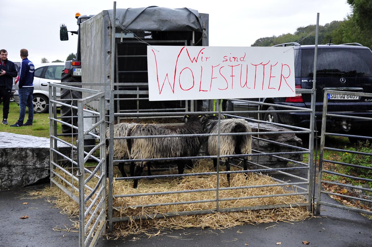 Provozierende Plakate gehrten zur Kundgebung (Bilder: kk)