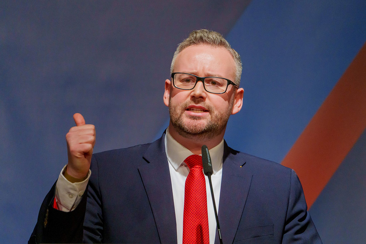 Wahlkampfveranstaltung Bundestagswahl- AfD in Kusel. Foto: Andreas Arnold/dpa
