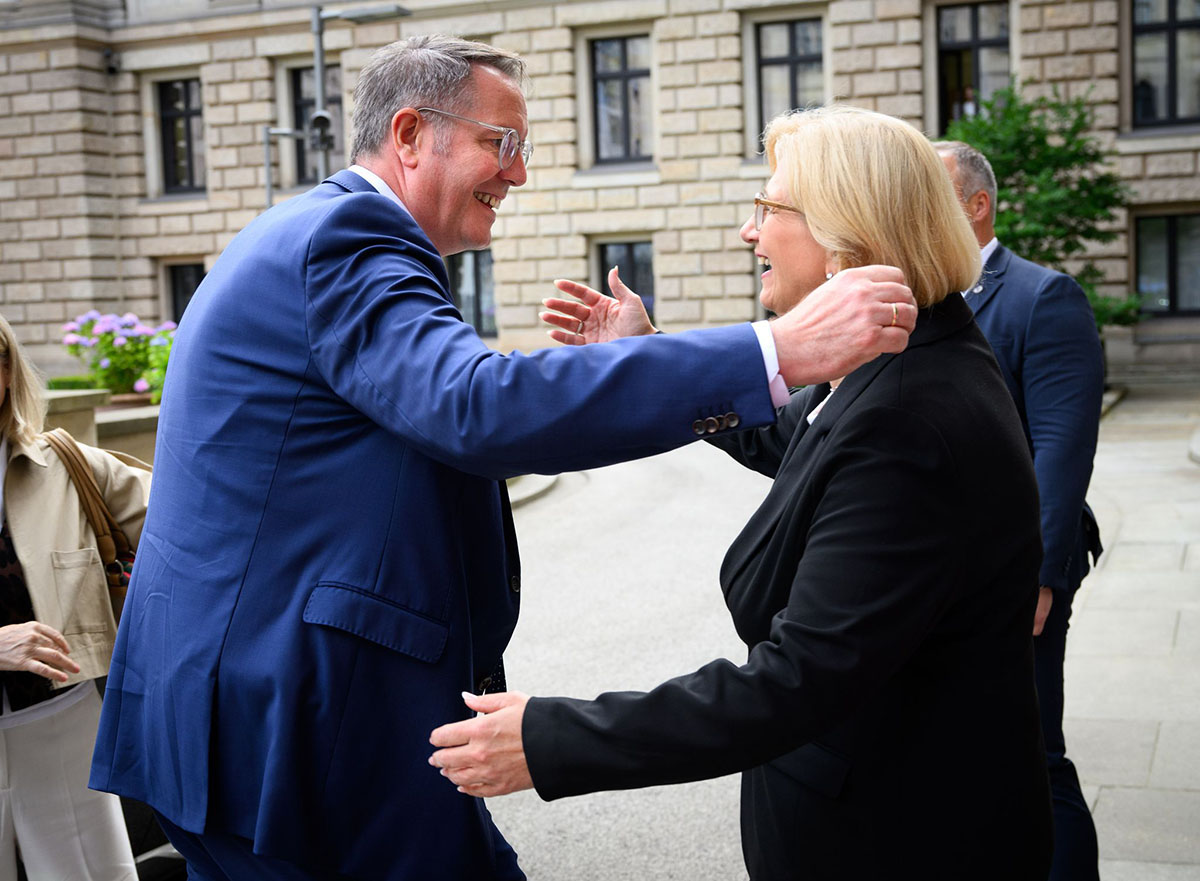 Alexander Schweitzer und Anke Rehlinger. Foto: Bernd von Jutrczenka/dpa