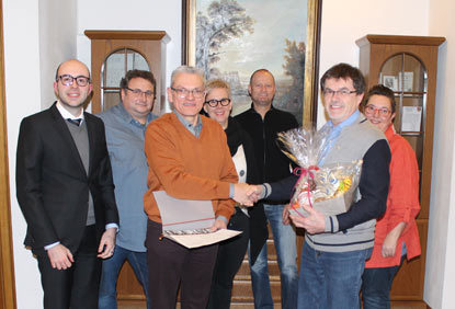 Der Vorstand des CDU-Ortsverbandes Alsdorf mit dem Jubilar Reinhold Becher. Foto: CDU