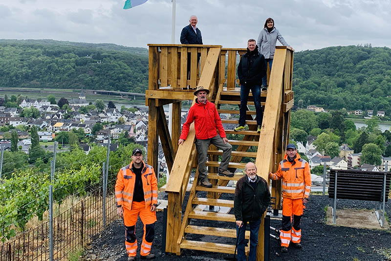 Hoch ber Unkel auf dem Elsberg thront die Aussichtsplattform. Foto: Thomas Herschbach fr Kulturstadt Unkel