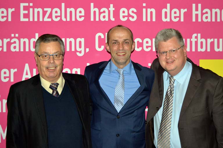 Geschftsfhrender Vorstand v. l. Bernd Altmann, Alexander Buda und Dr. Tobias Kador  krankheitsbedingt fehlen Dr. Kai Rinklage und Christian Hess. Fotos: kk