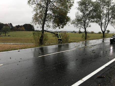 Tief Fabienne hlt Feuerwehren auf Trab