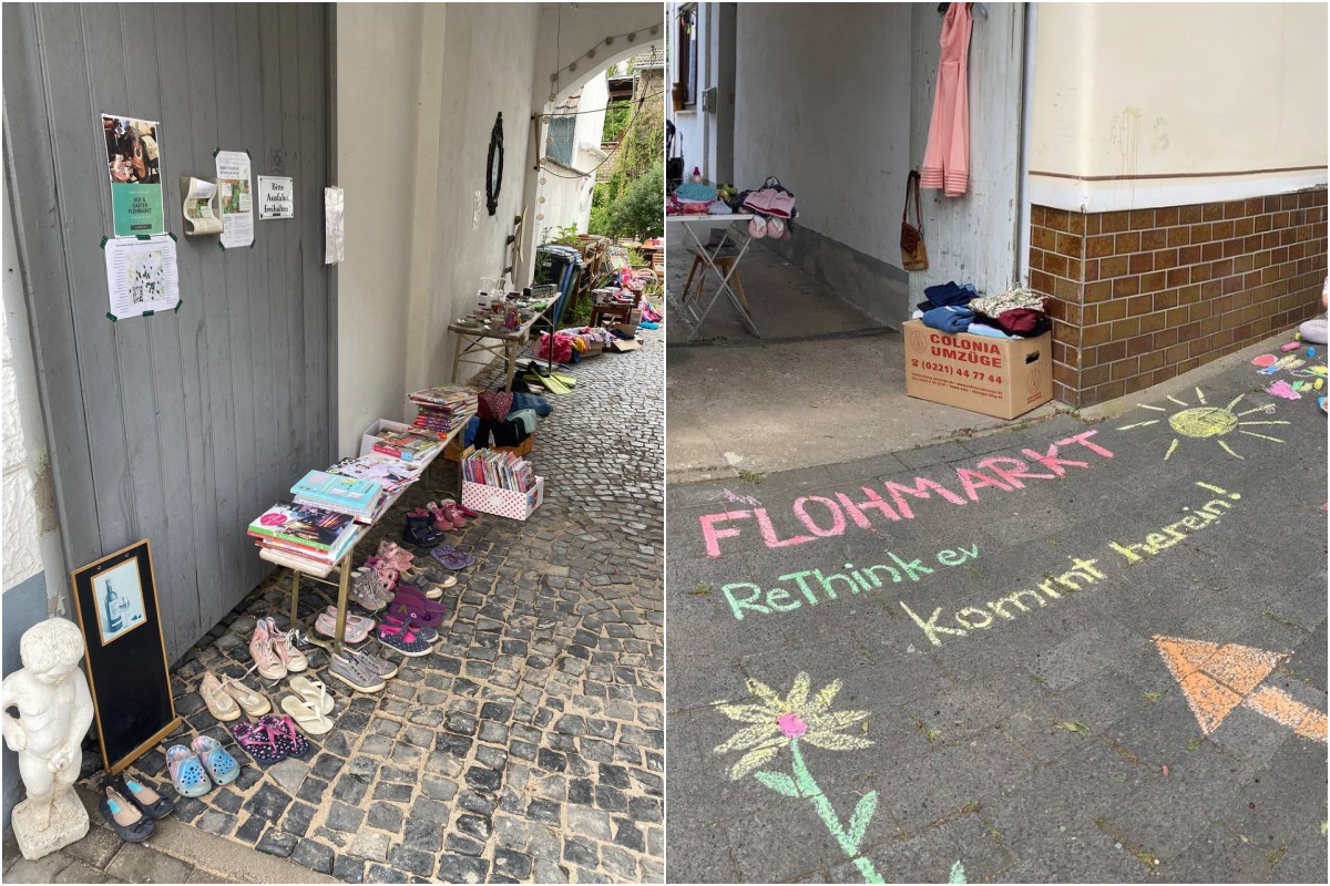 Der Hof- und Gartenflohmarkt in Heimbach-Weis feierte eine erfolgreiche Premiere. (Fotos: privat)