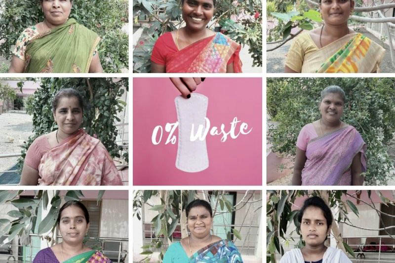 Zero Waste Monatsbinden Kurzkurs fr indische Frauen in Armut