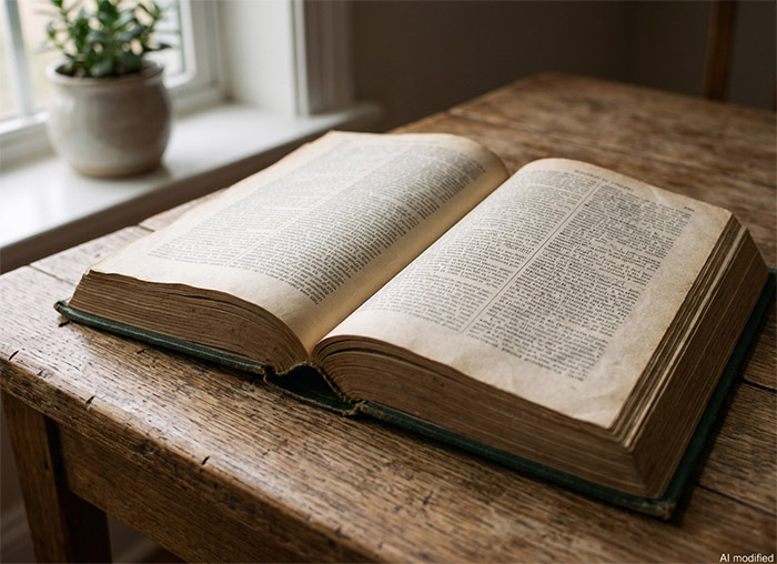 Aufgeschlagenes W�rterbuch als Sinnbild f�r unverst�ndliche Fachsprache. (Symbolfoto: KI bearbeitet)