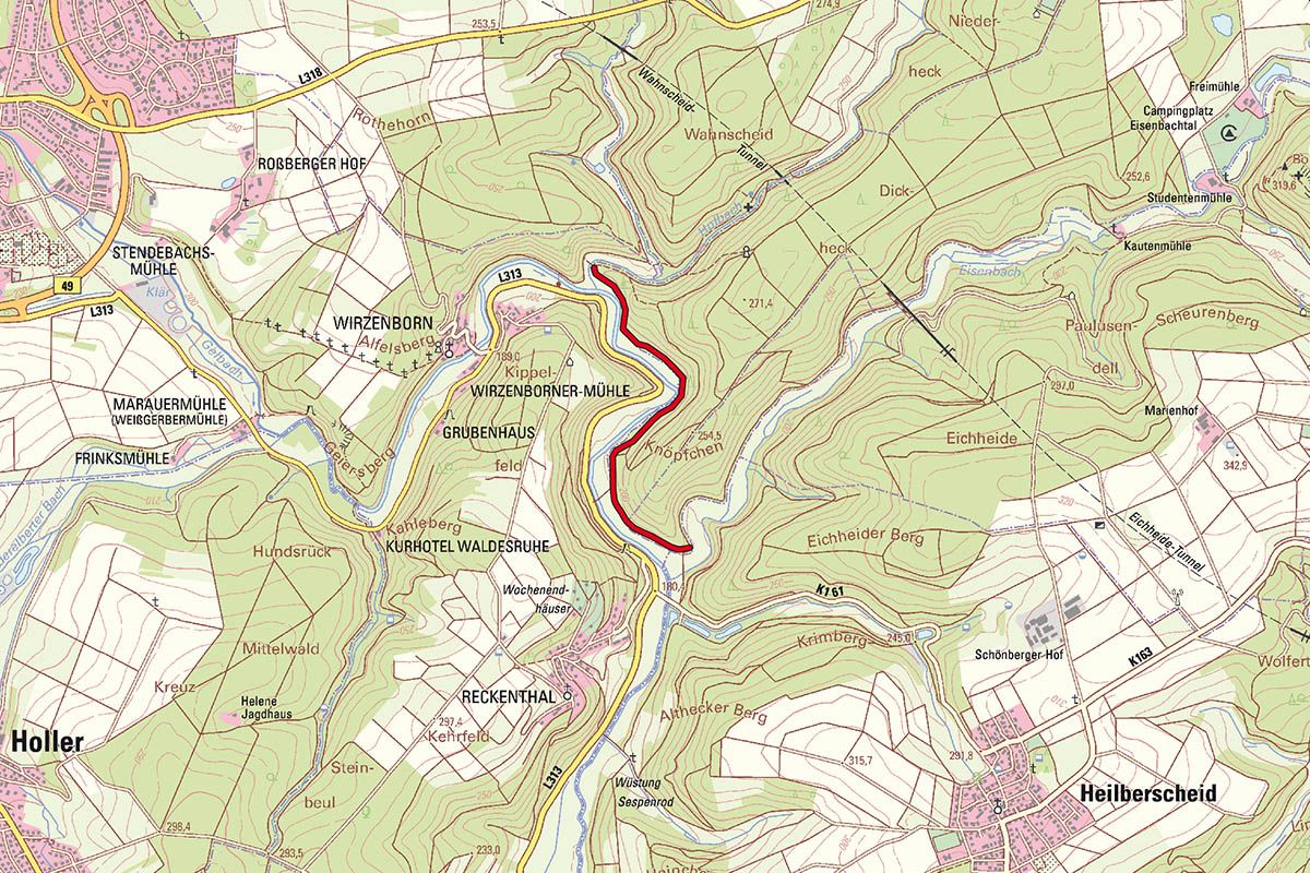 Der kombinierte Rad- und Wanderweg im Gelbachtal wird am 21. Juni 2021 fr zwei Wochen gesperrt und zwar im Abschnitt zwischen den Montabaurer Stadtteilen Wirzenborn und Reckenthal. Grund sind Baumfllarbeiten. Grafik: VG Montabaur 