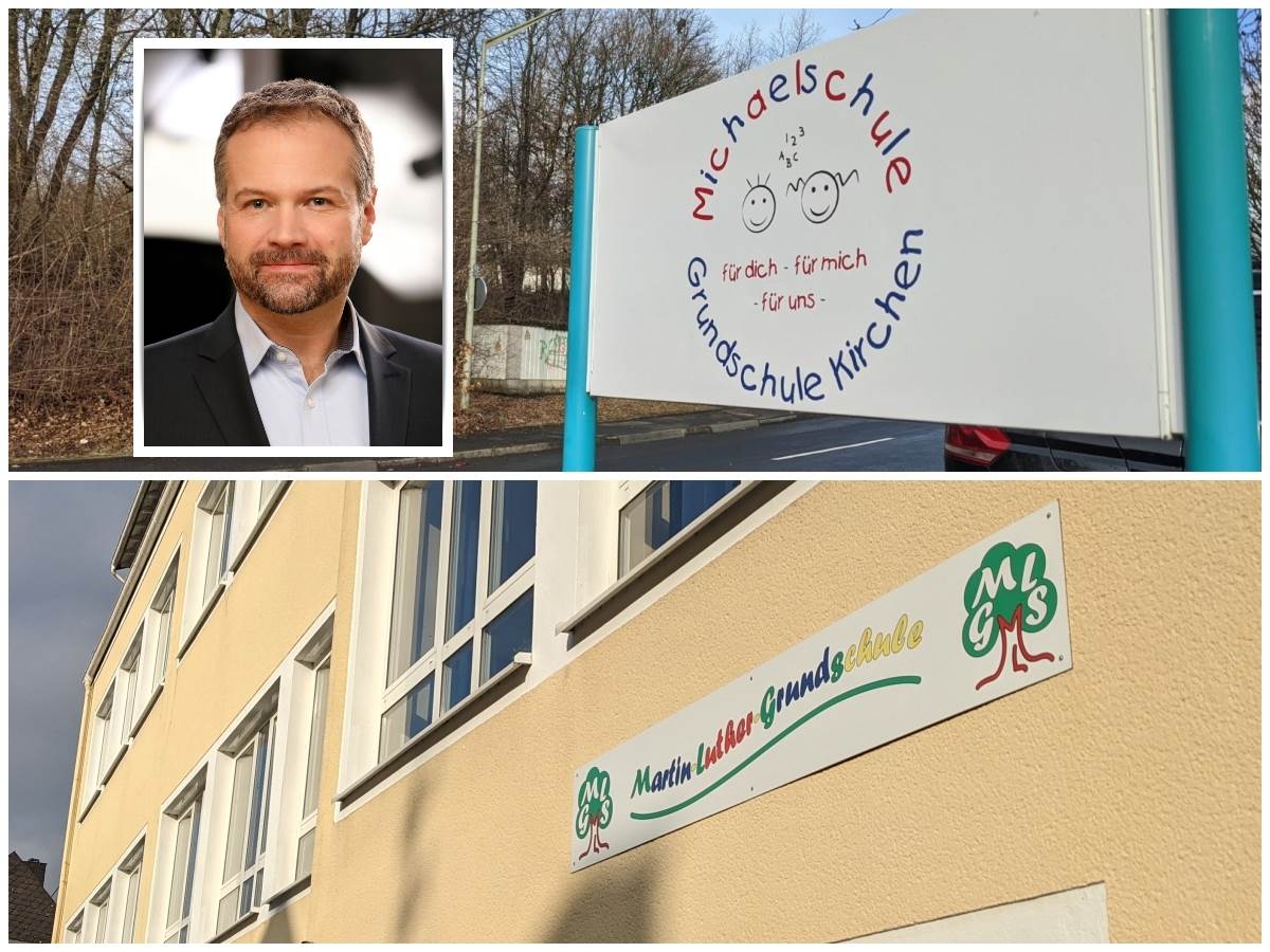 Wir werden uns nicht mehr die Butter vom Brot nehmen lassen." Der Leiter der Kirchener Grundschule, Lars Lamowski, und weitere Grundschulleiter aus dem gesamten Kreisgebiet haben sich in Sachen Gesundheitsschutz abgestimmt und Briefe an die Eltern verschickt. Dazu gehrt auch die Martin-Luther-Schule. (Fotos: Lamowski: privat/ Schulen: D. Pirker) 


