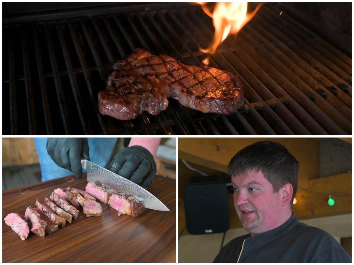 Fleischsommelier und Grill-Experte Philipp Neumann erklärt im Video (unten) am Beispiel von zwei Methoden, wie das perfekte Steak auf dem Rost gelingt. (Collage: Screenshots) 