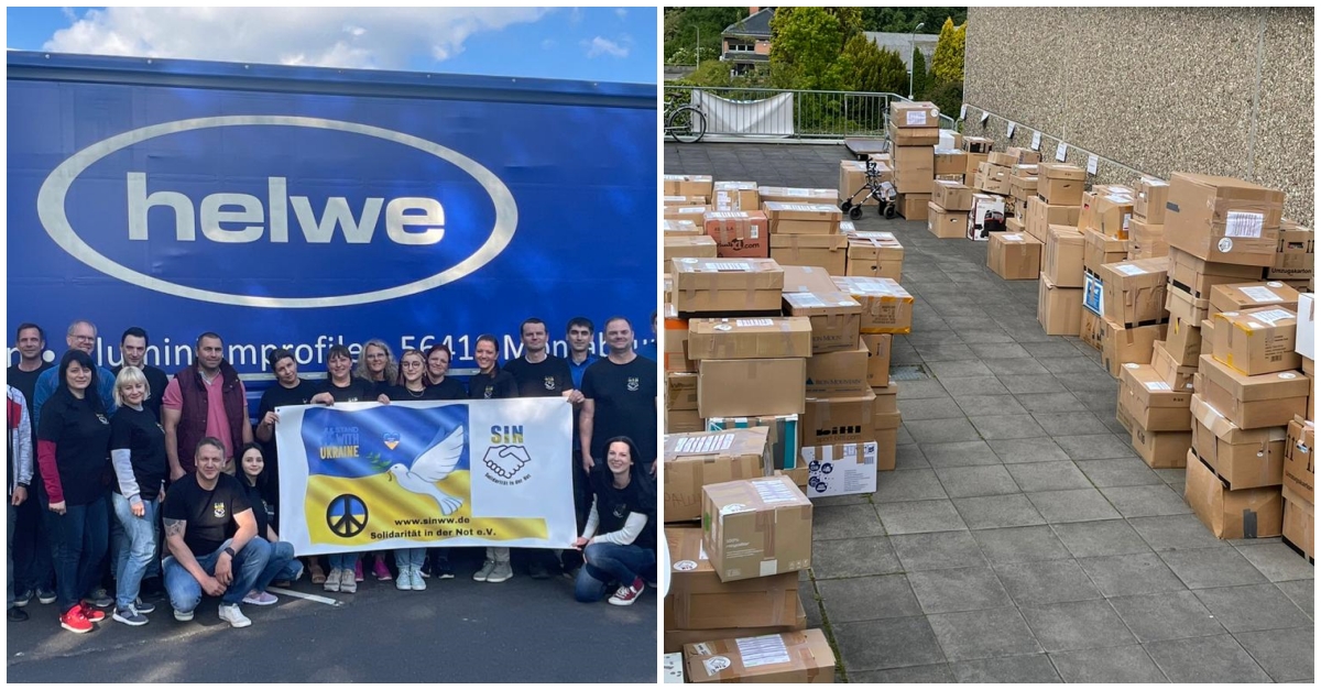 Montagnacht (30. Mai) hat sich im Westerwald ein 7,5-Tonner auf eine Reise der Solidaritt aufgemacht nach Radymno in Polen. Hilfsgter aus 300 Kartons sollen geflchtete Ukrainer versorgen. (Fotos: SIN) 