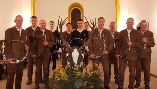 Die Jagdhornblsergruppe Alsdorf-Hachenburg, amtierender Landessieger Rheinland-Pfalz und Bundessieger, gestaltet am 20. Januar die Hubertus-Messe in Wissen. (Foto: privat) 