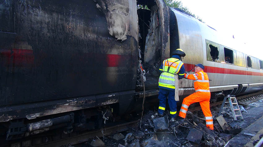 Gleis-Schden nach ICE-Brand: Sperrung bis Ende der Woche 