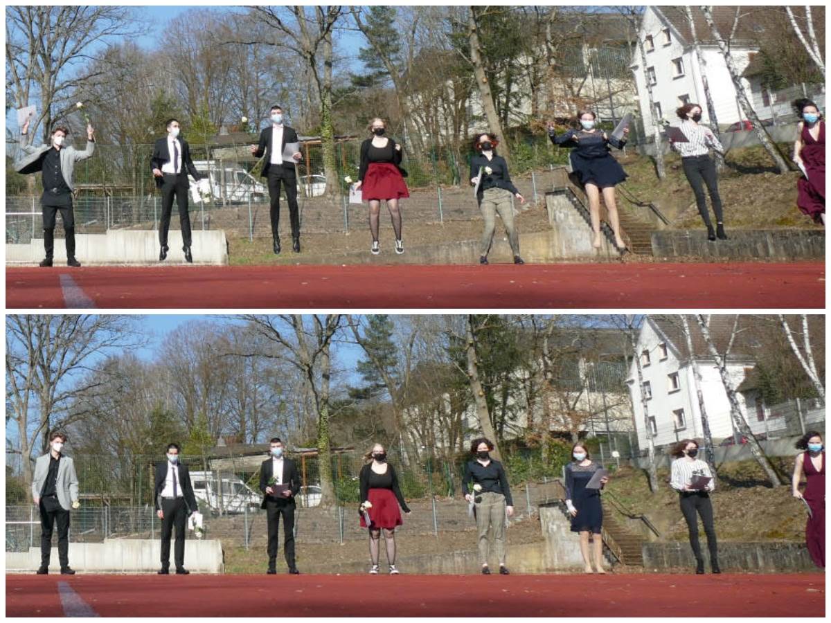 Nach dem erfolgreichen Abitur sind Luftsprnge nicht unangebracht. (Fotos: IGS) 