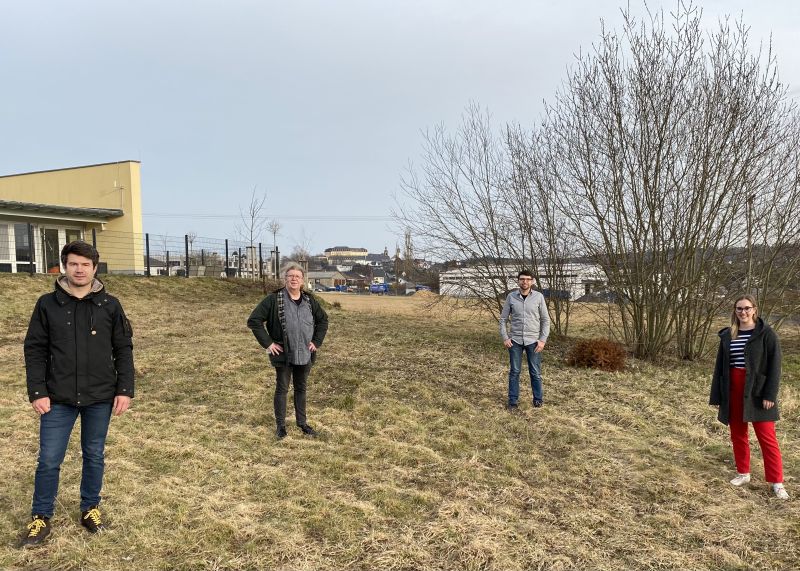 V.l.n.r.: Stadtbrgermeister Stefan Leukel, Einrichtungsleiter der Wohnsttte Nisterpfad in Hachenburg Ralf Deelsma, Geschftsfhrer der GFB Mario Habrecht und Citymanagerin Timea Zimmer. Foto: privat