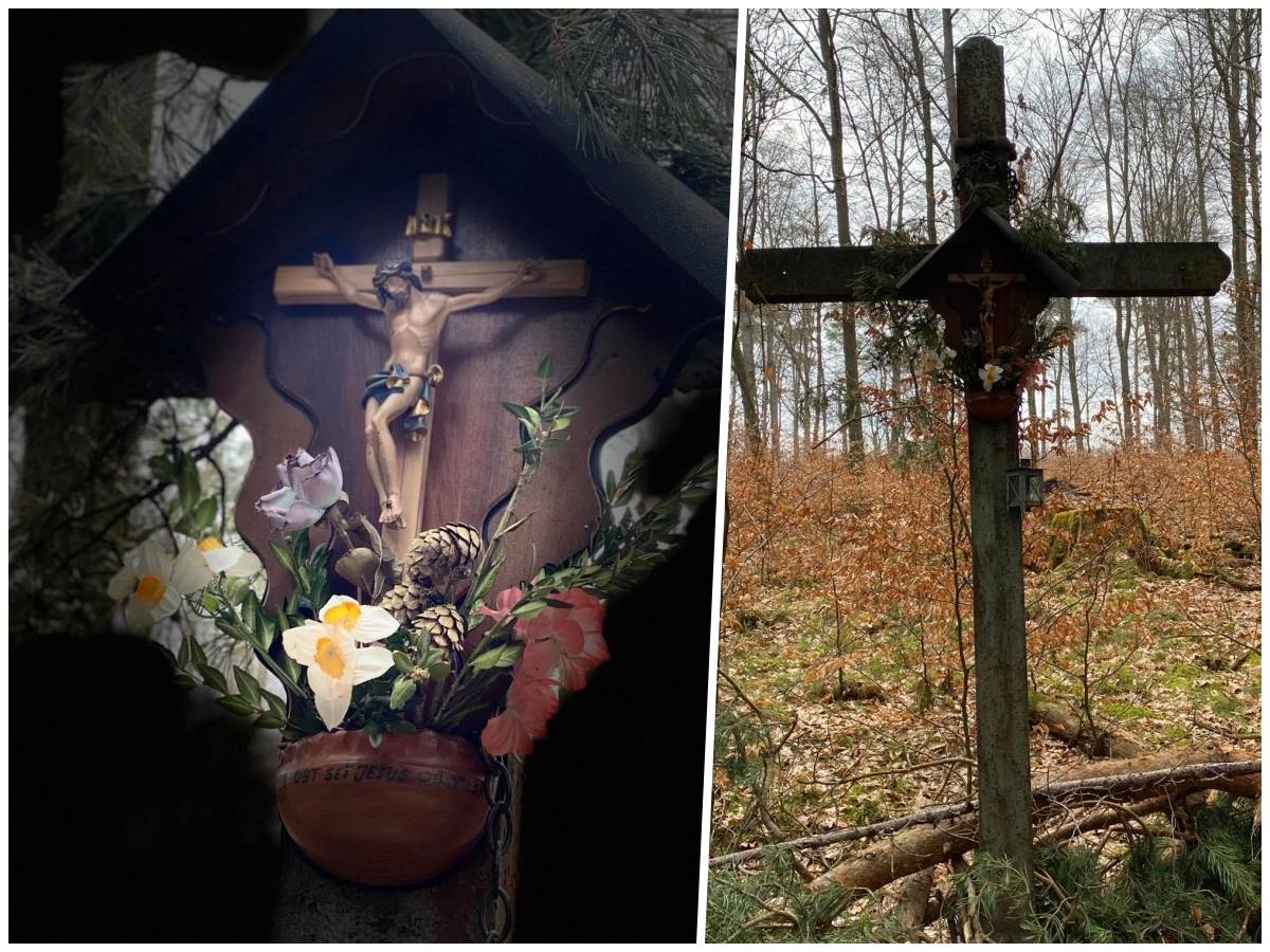 Seit einigen Tagen ziert nun eine hlzerne Jesus-Figur das Kreuz. Die dafr verantwortliche gute Seele ist bislang unbekannt. (Fotos: ma)