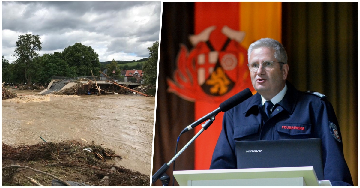 Frank Linnarz, Wehrleiter der Verbandsgemeinde Altenahr, berichtete bei der Delegiertenversammlung von der Flutkatastrophe im Ahrtal. (Fotos: Feuerwehr/tt)