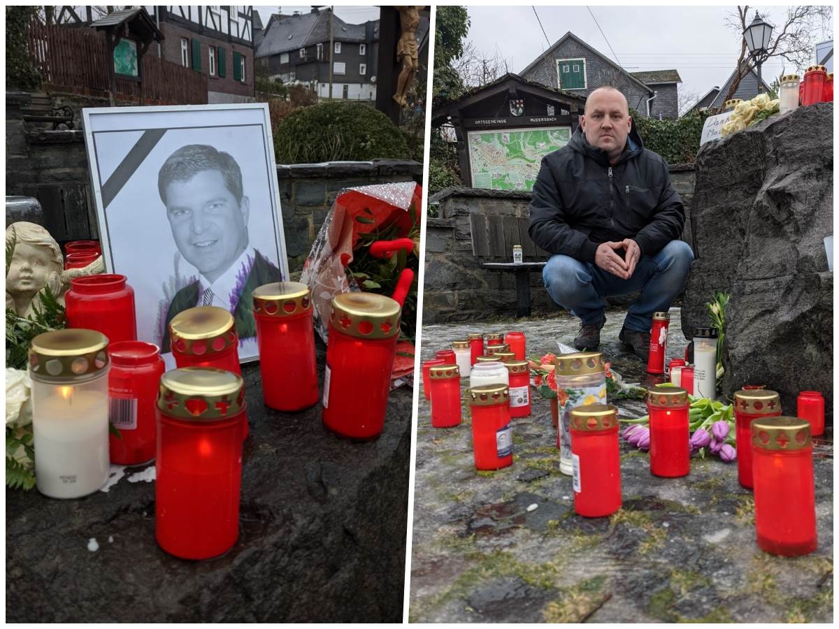 Tomasz Makowski ldt alle Brger ein, ihrer Trauer auf dem Dorfplatz Ausdruck zu verleihen und Maik Khler zu gedenken. (Foto: ddp)