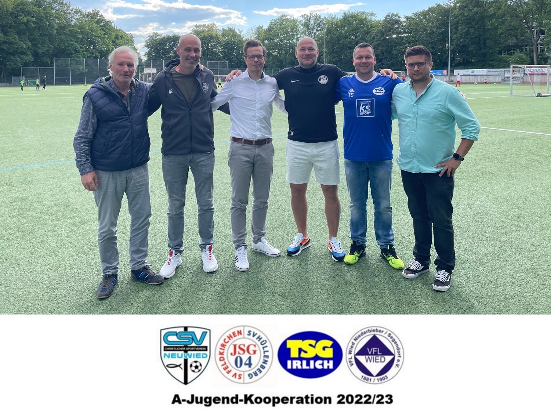 Michael Fischer, Trainer Didi Schnke, Alexander Hof, Dennis Christ, Torsten Schug und Patrick Heers freuen sich auf die Zusammenarbeit. (Foto: privat)