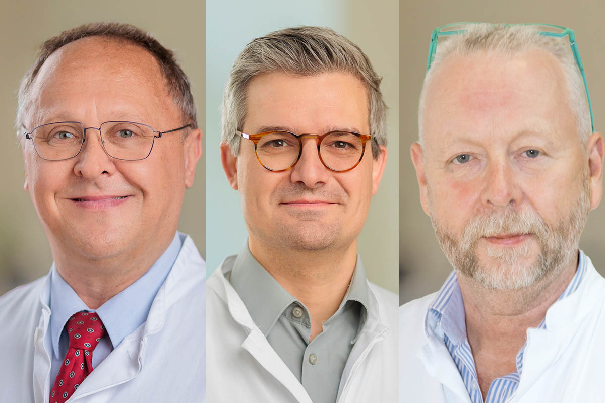Von links: Dr. Claus Schneider, Dr. Clemens Schotten und Prof. Jens Standop. Fotos: Joachim Gies, Christian Belz