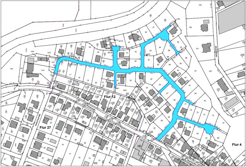 Erschlieungsanlage Grauertseck. Plan: Stadt Ransbach-Baumbach