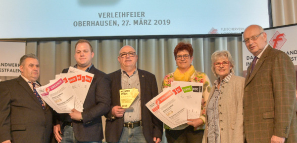 Bei der Preisvererleihung in Oberhausen: (von links) Adalbert Wolf, Peter Hsch, Thomas Hsch, Christiane Hsch, Sabine Grgen und Manfred Rycken. (Foto: privat)
