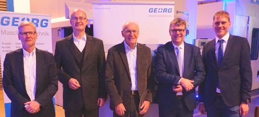 Nahmen das Thema Mittelstand 4.0 unter die Lupe: (von links) Thomas Imhuser, Professor Dr. Walter Wincheringer, Professor Dr. Horst Idelberger, Jan Viesel und Lars Kober. (Foto: privat) 