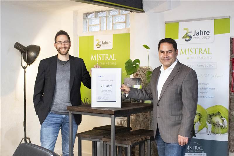 Wrdigung zum Jubilum: 25 Jahre MISTRAL! marketing 