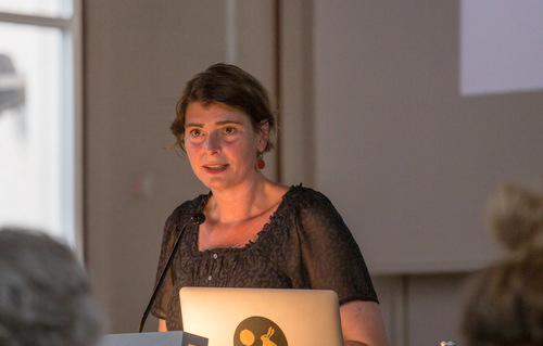 Dr. Christina Morina vom Duitsland Instituut Amsterdam stellte bei Forum Siegen die Ideengeschichte Karl Marx als Erfahrungsgeschichte dar. (Foto: Universitt Siegen) 