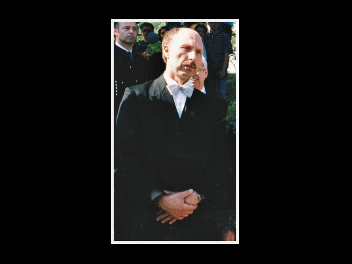 Ottmar Haardt whrend der Einweihung des Grubendenkmals in Hvels. (Archivfoto: Bernhard Theis)