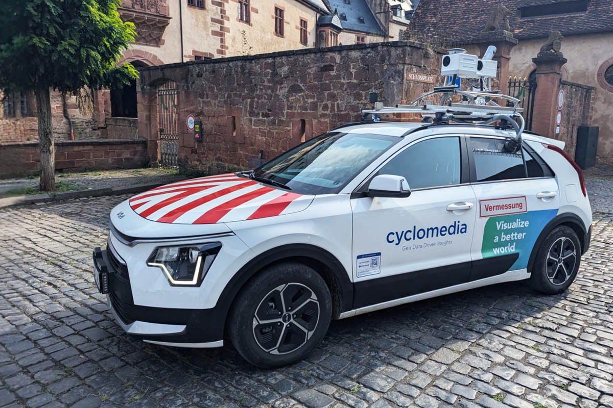 Die mit Kamera ausgestatteten Fahrzeuge nehmen in den nchsten Wochen Panoramaaufnahmen fr die Energienetze Mittelrhein auf. Quelle: Cyclomedia.