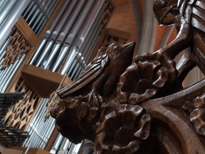 Die gewaltigen Orgelpfeifen der Rieger-Orgel werden die Abteikirche mit mächtigen Klangfolgen erfüllen. (Fotoquelle: Marienstatter Musikkreis)