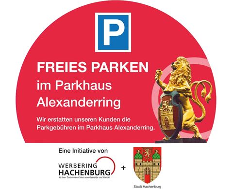 Kostenfrei parken im Parkhaus am Alexanderring 