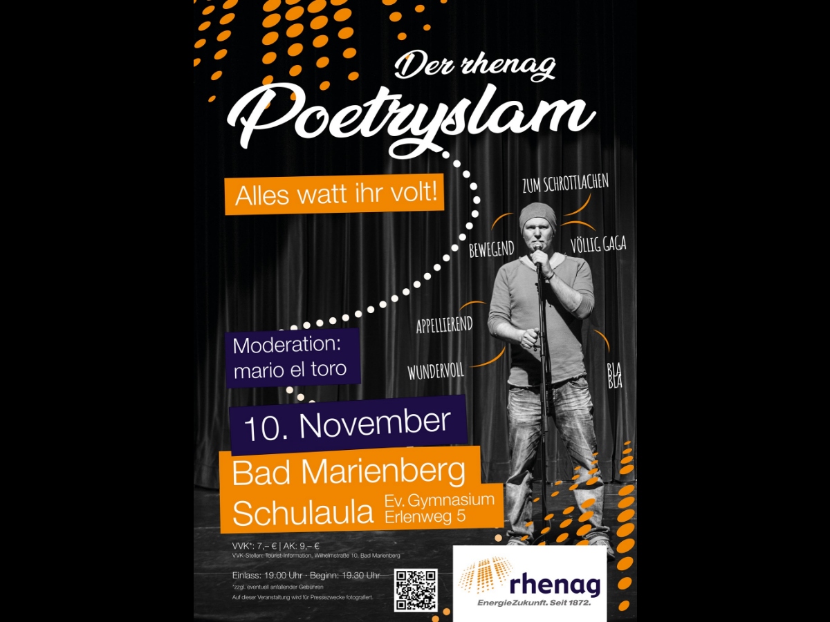 Der „rhenag Poetryslam“ kommt nach Bad Marienberg
