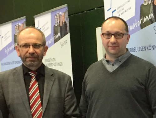 Der Mnnerbeauftragte des Evangelischen Kirchenkreises Altenkirchen, Thorsten Bienemann (rechts) aus Daaden, mit Prses Manfred Rekowski von der Evangelischen Kirche im Rheinland (EKIR). (Foto: Archiv AK-Kurier)