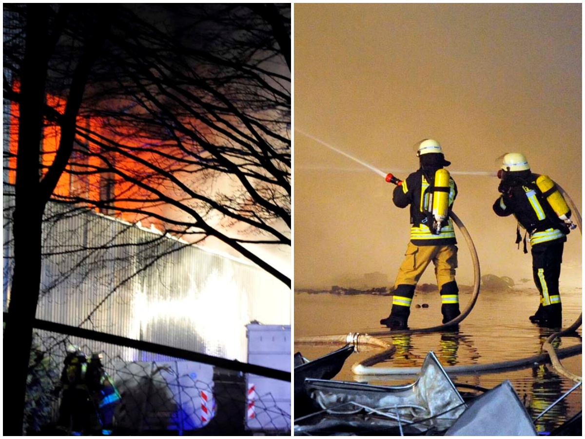 Groeinsatz in Altenkirchen: Vollbrand in Halle von Entsorgungsunternehmen 