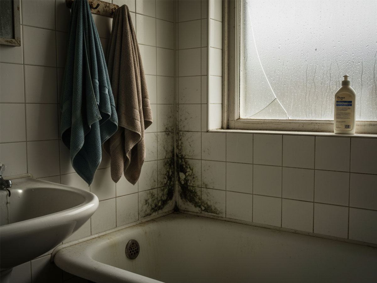 Schimmel ist h�ufig kein Problem mangelnder Hygiene, sondern vielmehr mangelnder Bel�ftung. (Foto: Symbolfoto mittels KI)