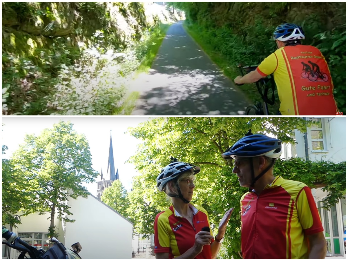 Das Ehepaar Gehle stellt auf auf Youtube die schnsten Radstrecken Deutschlands vor. Und dazu gehrt auch die Verbandsgemeinde Kirchen, wie die beiden in einem aktuellen Video zeigen. (Screenshots: Radtouren Gehle  Zwei auf Tour)