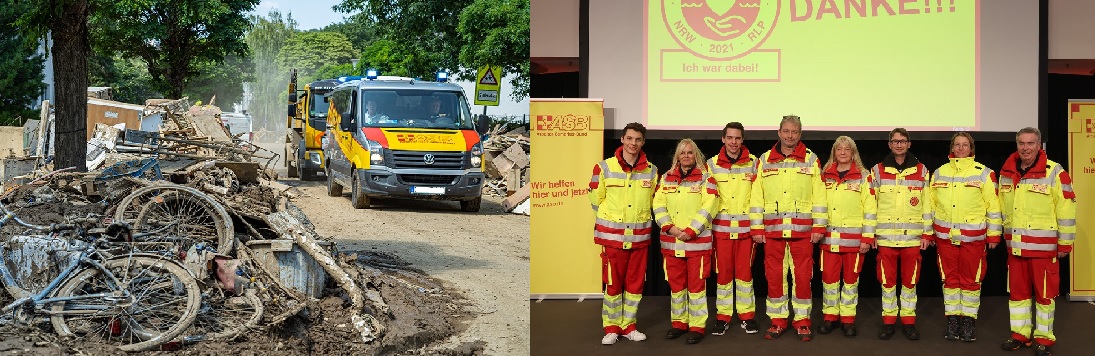 Acht von zehn Westerwlder Helfern waren bei der Kundgebung anwesend: (Foto links: Fulvio Zanettini/laif; Foto rechts: Alexander Sell)