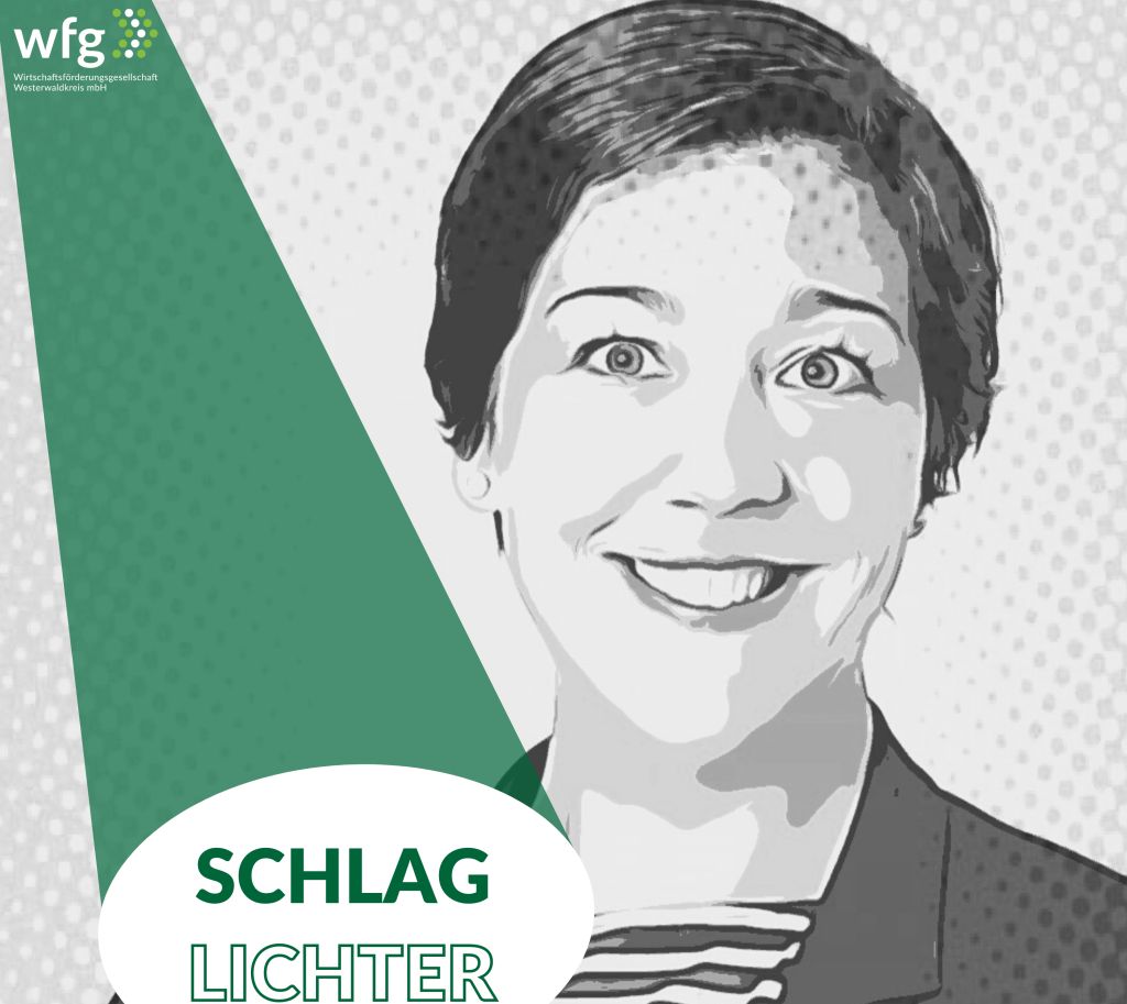 Katharina Schlag, das Gesicht der Schlaglichter. Grafik: wfg