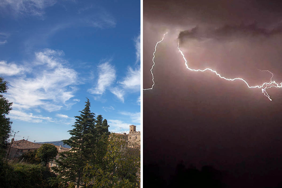 Erst Sonne, dann Gewitter. Fotocollage Wolfgang Tischler