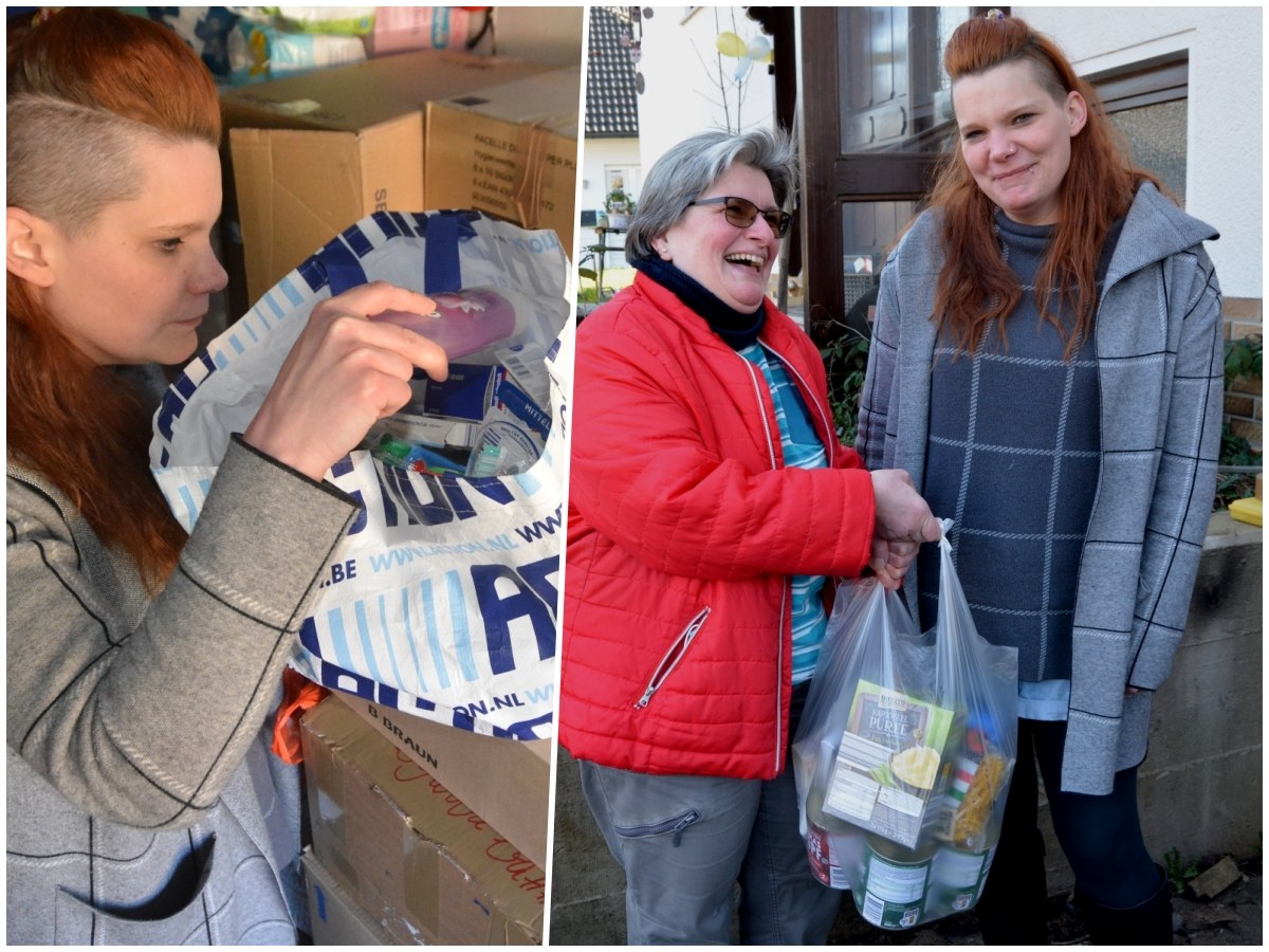 Bei der Aktion "Gabenzaun" in der Pandemie hatte Sarah Giermann-Striegl schon viel Erfahrungen in Sachen Sammeln von Spenden gemacht. Nun sammelt sie wieder  diesmal fr die Menschen in der Ukraine. (Fotos: tt)