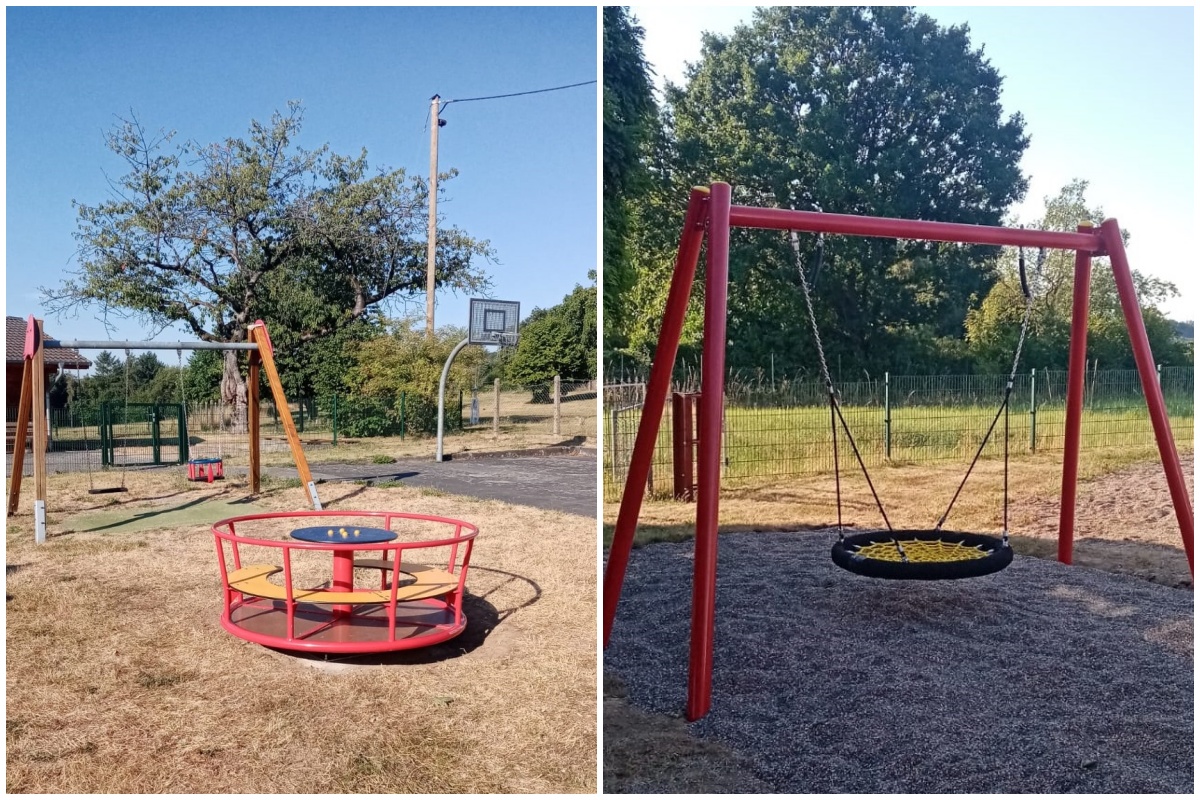 Das neue Karussell sowie die Nestschaukel stehen ab sofort fr die Kinder in Windhagen-Stockhausen zur Verfgung. (Fotos: privat)