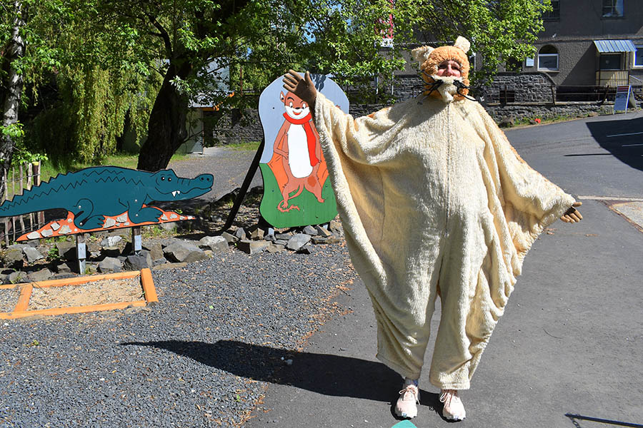 Das Maskottchen des Stffelparks, die Stffelmaus. Fotos: wear