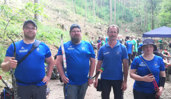 Erfolgreiche Wissener Bogenschtzen: (von links) Michael Mewes, Daniel Hsch, Klaus Frhling und Yvonne Mewes. (Foto: Wissener SV)