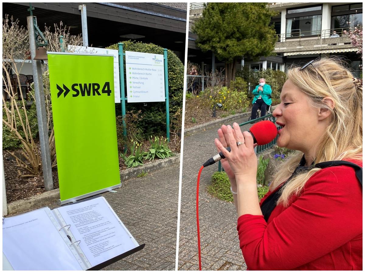 Vor mehreren Altenzentren im Kreis Altenkirchen bot ein Team von SWR4 Live-Konzerte an. (Fotos: SWR) 