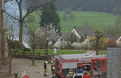 Thujahecke und Container am Friedhof Oberlahr gerieten in Brand