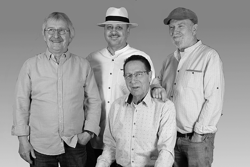 Von links: Rolf String (Bass-Gesang), Frank Lindenlauf (Gitarre, Gesang), Hans Grn (Schlagzeug) und Gerhard Schmitt (Gitarre, Gesang). Foto: pr